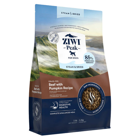 Ziwi Peak Steam-Dried Dog Food - Beef & Pumpkin - 7.1lb Bag